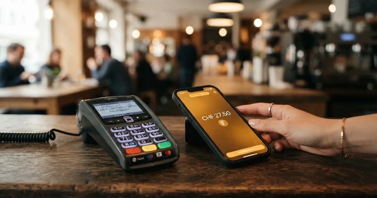Kartenterminal und Smartphone mit einer ausstehenden Zahlungsbenachrichtigung — 10 franken bonus ohne einzahlung casino