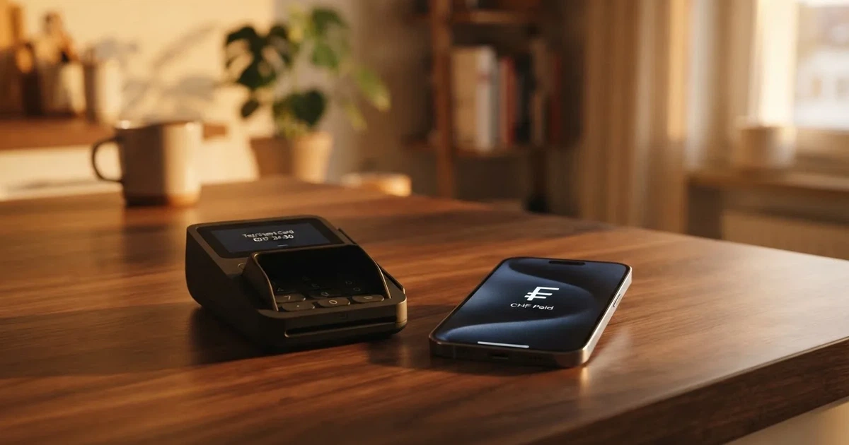Kartenterminal und Smartphone mit einer ausstehenden Zahlungsbenachrichtigung — 40 franken bonus ohne einzahlung casino