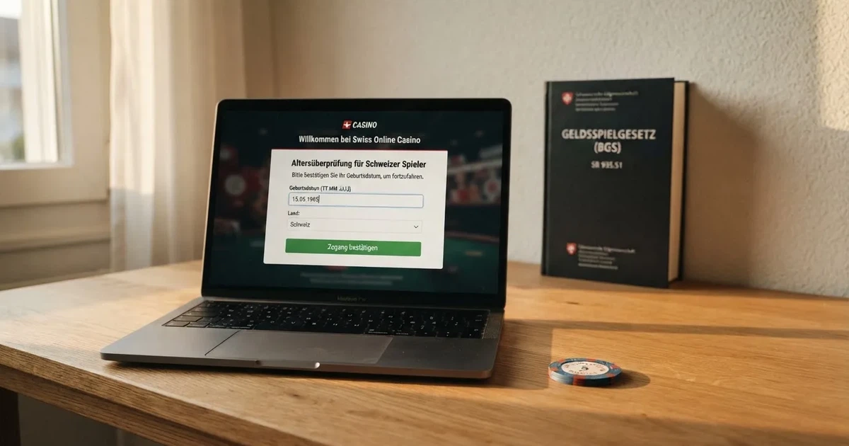 Amtliches Schreiben mit Stempel auf einem Schreibtisch neben einem Gesetzbuch — beste ausländische casinos für schweizer spieler