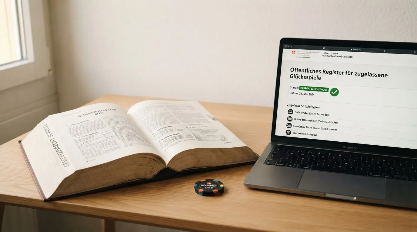 Amtliches Schreiben mit Stempel auf einem Schreibtisch neben einem Gesetzbuch — casino guthaben ohne einzahlung