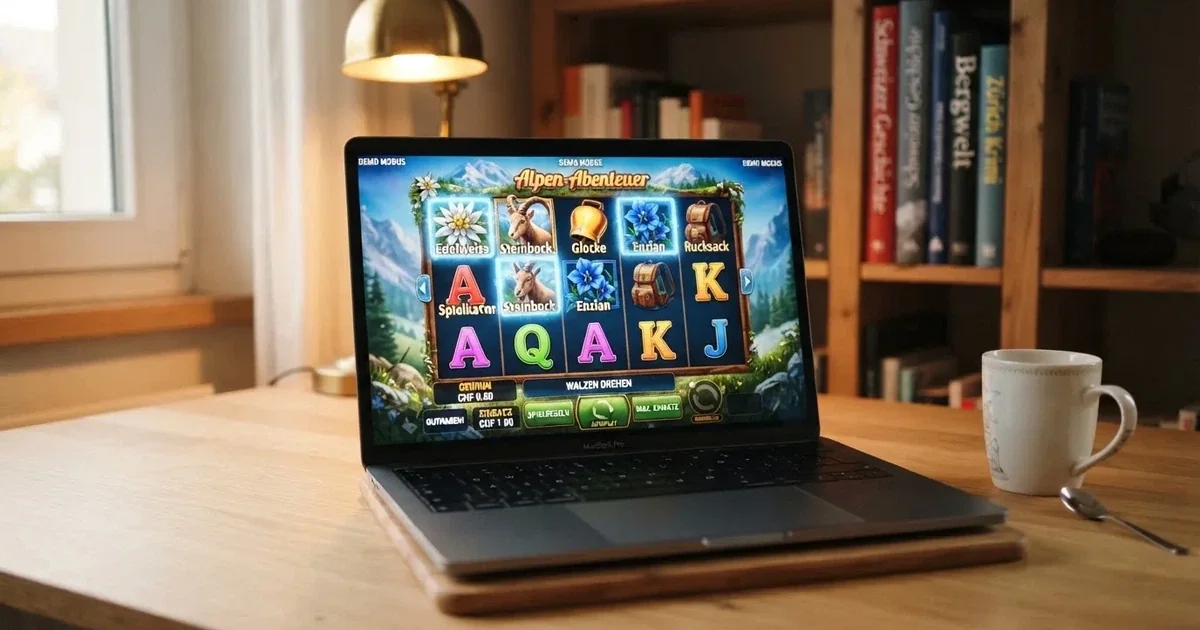 Walzen eines Spielautomaten im Demomodus auf einem Computerbildschirm — online casino bonus ohne einzahlung ohne download