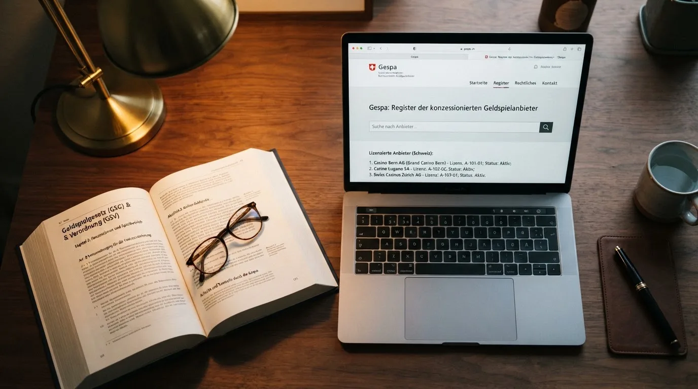 Amtliches Schreiben mit Stempel auf einem Schreibtisch neben einem Gesetzbuch — online casino gutschein codes